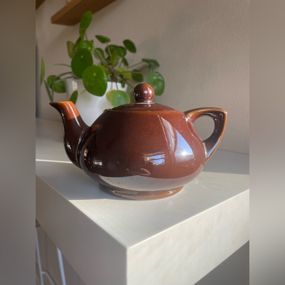 Classic Brown Ceramic Teapot